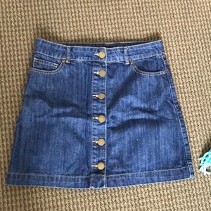 Button up denim skirt